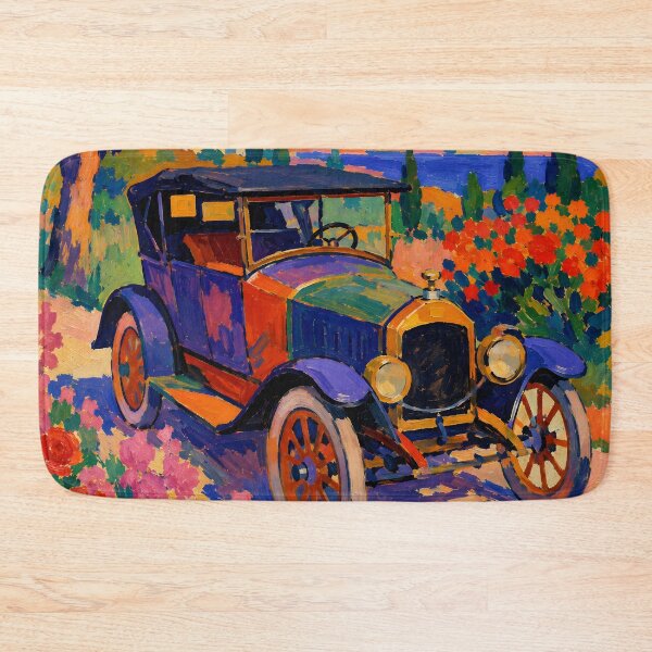 Item preview, Vintage Car in Tuscany – Colorful Italian Countryside Landscape Art designed and sold by GutyzDesignsES.