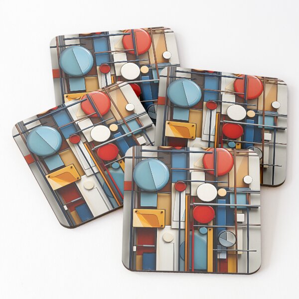 Item preview, Bauhaus Geometric Abstract – Mid Century Modern Circles and Lines designed and sold by GutyzDesignsES.