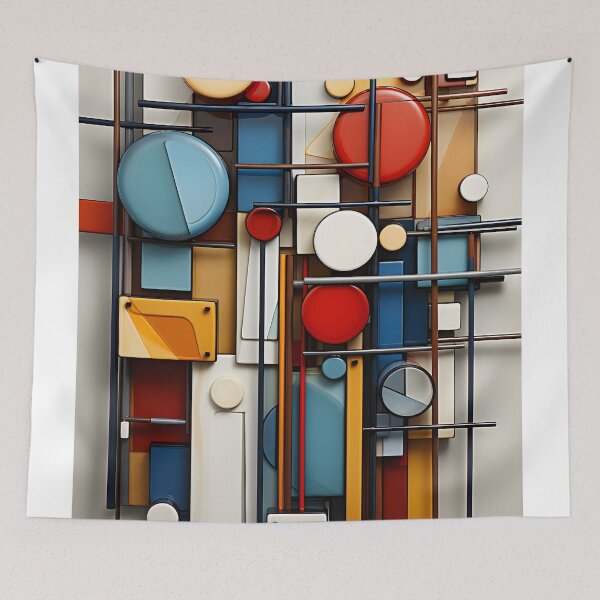Item preview, Bauhaus Geometric Abstract – Mid Century Modern Circles and Lines designed and sold by GutyzDesignsES.
