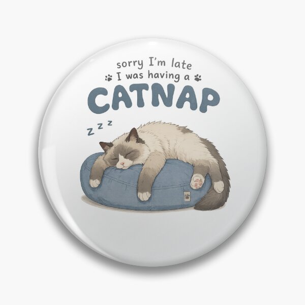 Item preview, Sorry I'm Late I Was Having a Catnap | Sleeping Ragdoll Cat | Funny Cat Lover Gift | Cute Cat Sticker designed and sold by NostasStuff.