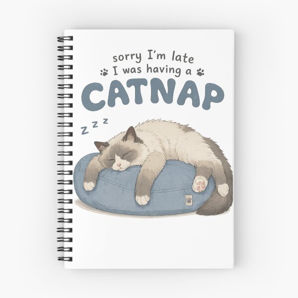 Item preview, Sorry I'm Late I Was Having a Catnap | Sleeping Ragdoll Cat | Funny Cat Lover Gift | Cute Cat Sticker designed and sold by NostasStuff.