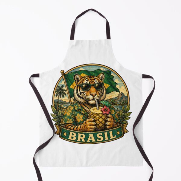 Item preview, Tigre genial disfrutando de una piña colada designed and sold by JonysCreativeDesigns.