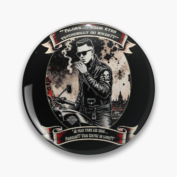 Item preview, French Text: Psychobilly or Biker? designed and sold by Larry Oates.