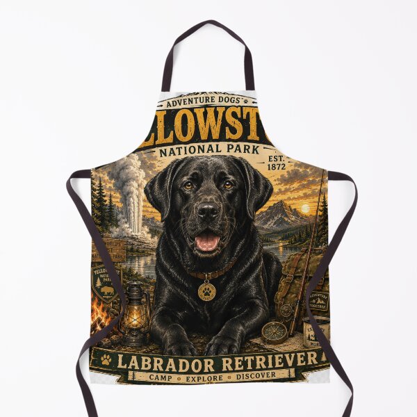 Item preview, Yellowstone National Park Labrador Retriever Camping Adventure Vintage Outdoor Dog Lover T-Shirt designed and sold by TeeVibeHaus.