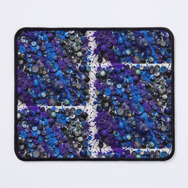 Item preview, Blue and Purple Button Mosaic Mixed Media Art designed and sold by THE SPLATTERED HAUS BY SAGE BANKS.