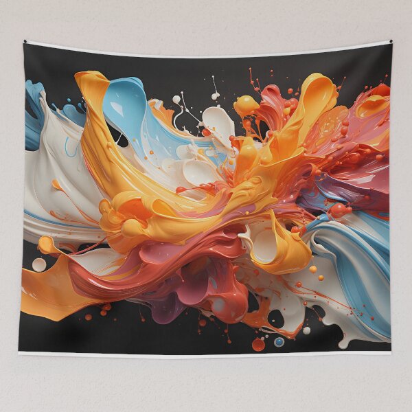 Item preview, Colorful Fluid Paint Splash – Vibrant 3D Liquid Abstract Art designed and sold by GutyzDesignsES.