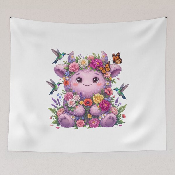 Item preview, A beautiful fluffy monster covered designed and sold by kidoramagic.