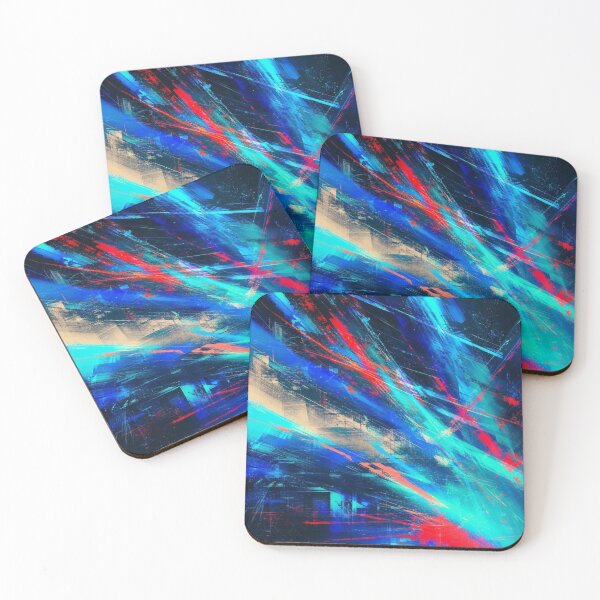 Item preview, Cyan and Red Cyber Neon Light Trails designed and sold by Ingorgia Studio.