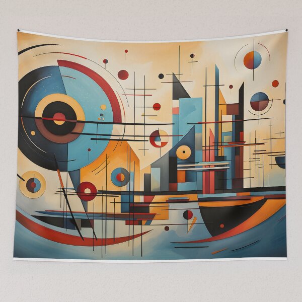 Item preview, Bauhaus Geometric Cityscape – Mid Century Modern Abstract Wall Art designed and sold by GutyzDesignsES.