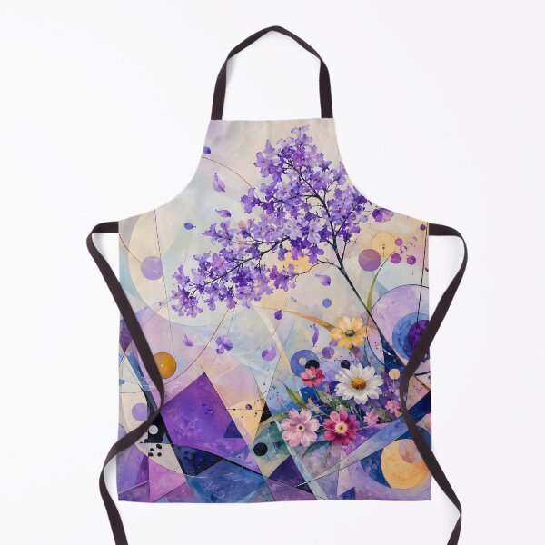 Item preview, Purple Jacaranda Blossoms and Geometric Flowers – Modern Abstract Botanical Art designed and sold by GutyzDesignsES.