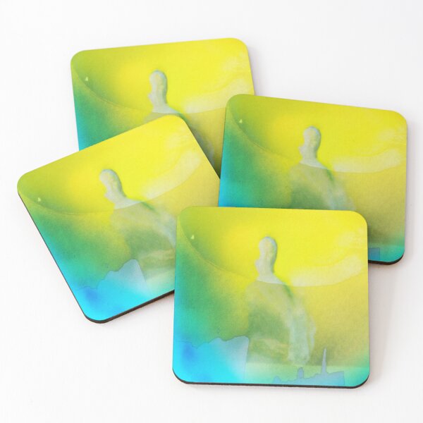 Item preview, Ethereal Watcher — Abstract Figure in Yellow and Teal designed and sold by BuckaBaby.