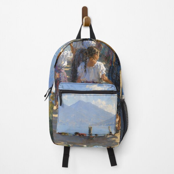 Item preview, Lake Atitlán Guatemala – Maya Women, Boats and Volcano Landscape designed and sold by GutyzDesignsES.
