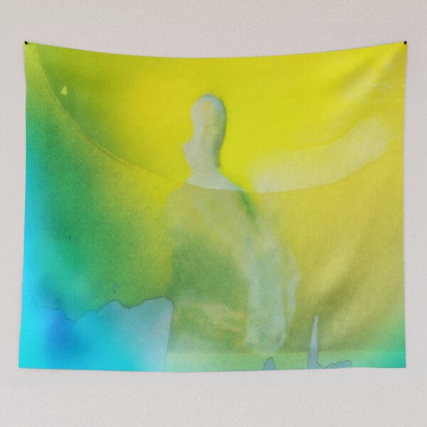 Item preview, Ethereal Watcher — Abstract Figure in Yellow and Teal designed and sold by BuckaBaby.