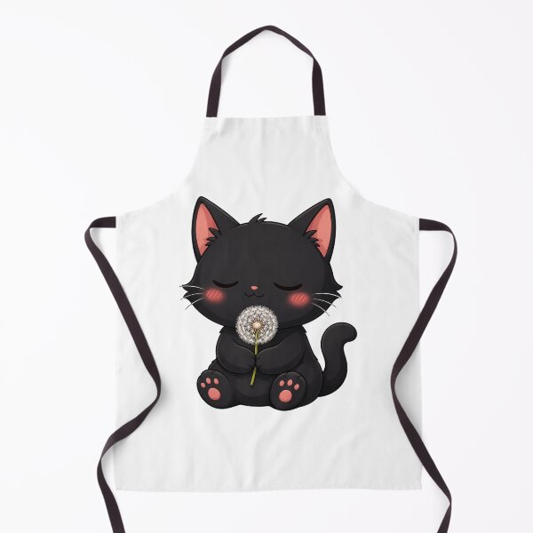 Item preview, Cute Black Cat Holding White Dandelion designed and sold by Owcomm.
