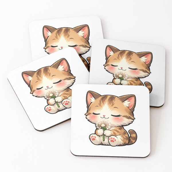 Item preview, Cute Kitten Holding A Fluffy Dandelion designed and sold by Owcomm.