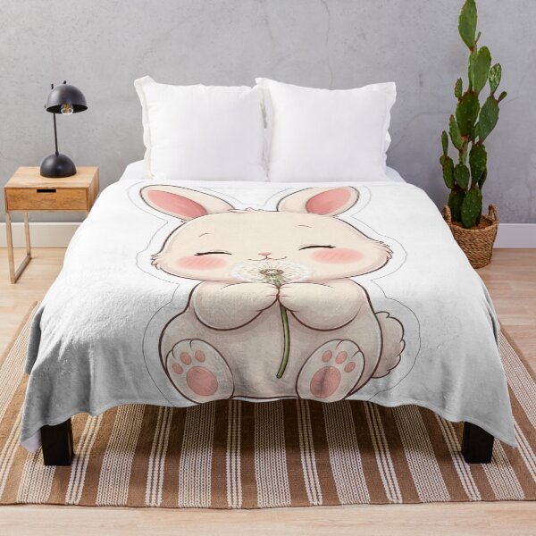 Item preview, Cute Bunny Holding A Fluffy Dandelion designed and sold by Owcomm.