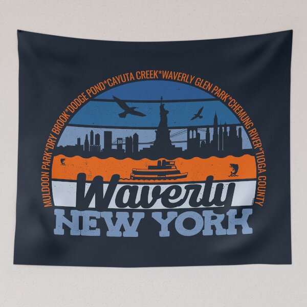 Item preview, Waverly New York Sunset Retro Vintage Local Pride Logo designed and sold by CRHPOD20.