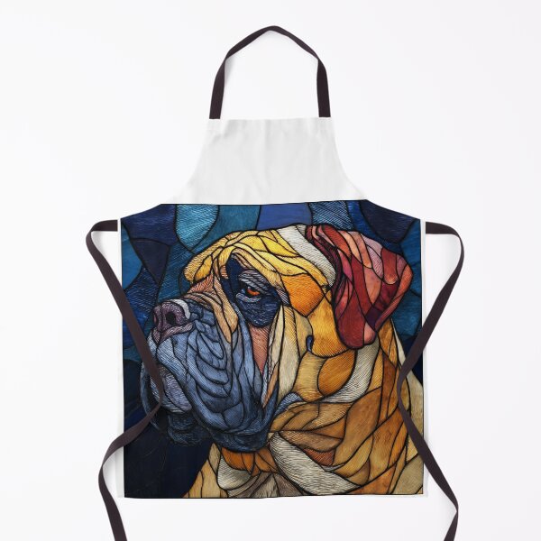 Item preview, Stained glass Bullmastiff puppy dog designed and sold by MendaciousMina.