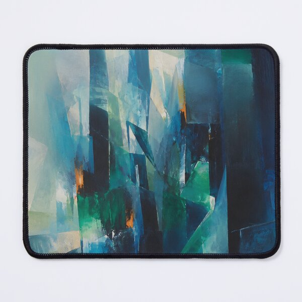 Item preview, Teal Blue Abstract Cityscape – Modern Geometric Urban Wall Art for Office Decor designed and sold by GutyzDesignsES.
