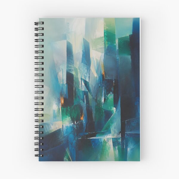 Item preview, Teal Blue Abstract Cityscape – Modern Geometric Urban Wall Art for Office Decor designed and sold by GutyzDesignsES.