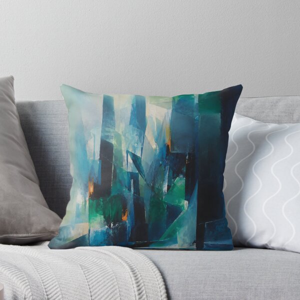 Item preview, Teal Blue Abstract Cityscape – Modern Geometric Urban Wall Art for Office Decor designed and sold by GutyzDesignsES.