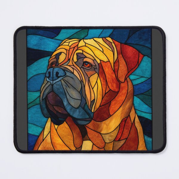 Item preview, Stained glass Bullmastiff puppy dog designed and sold by MendaciousMina.