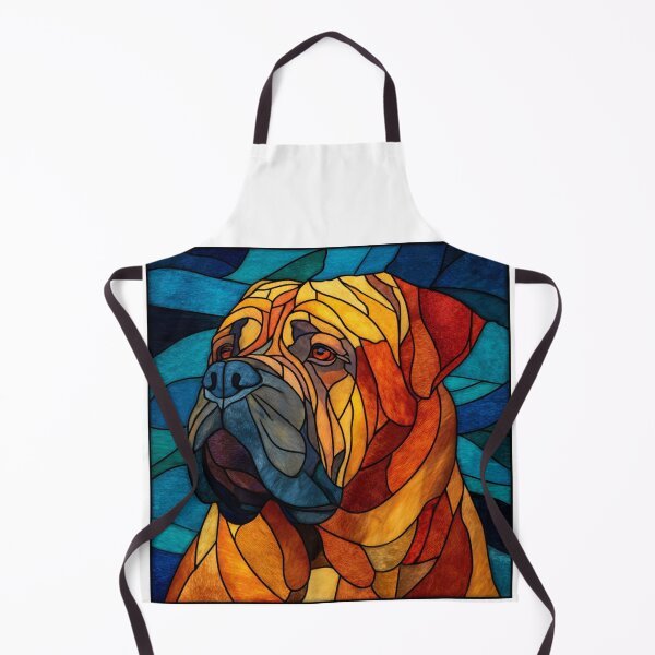 Item preview, Stained glass Bullmastiff puppy dog designed and sold by MendaciousMina.