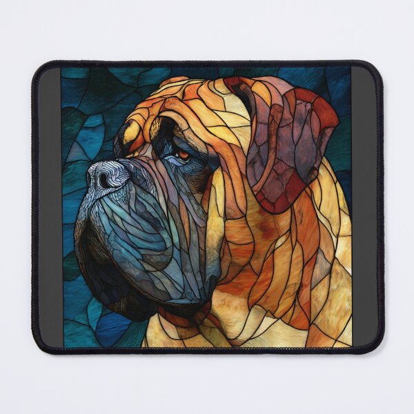 Item preview, Stained glass Bullmastiff puppy dog designed and sold by MendaciousMina.