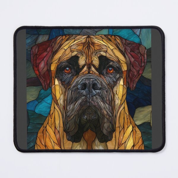 Item preview, Stained glass Bullmastiff puppy dog designed and sold by MendaciousMina.