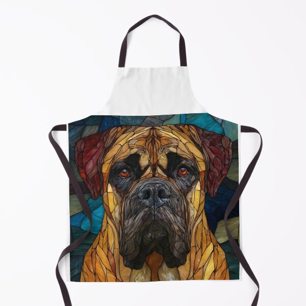 Item preview, Stained glass Bullmastiff puppy dog designed and sold by MendaciousMina.