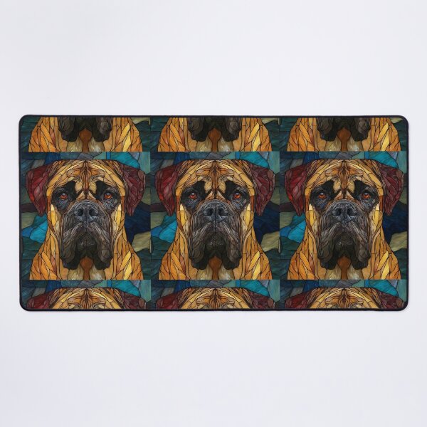 Item preview, Stained glass Bullmastiff puppy dog designed and sold by MendaciousMina.