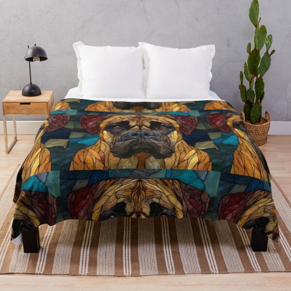 Item preview, Stained glass Bullmastiff puppy dog designed and sold by MendaciousMina.
