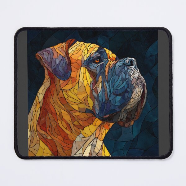 Item preview, Stained glass Bullmastiff puppy dog designed and sold by MendaciousMina.