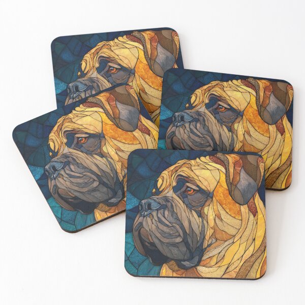 Item preview, Stained glass Bullmastiff puppy dog designed and sold by MendaciousMina.