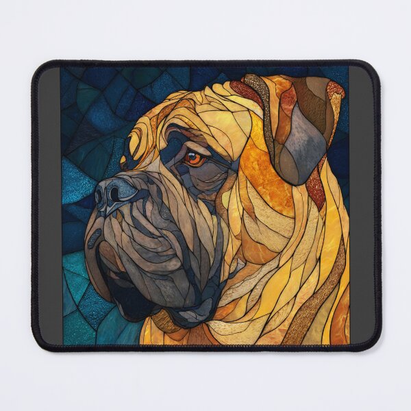 Item preview, Stained glass Bullmastiff puppy dog designed and sold by MendaciousMina.