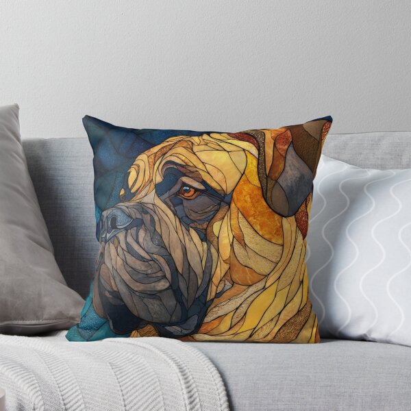 Item preview, Stained glass Bullmastiff puppy dog designed and sold by MendaciousMina.