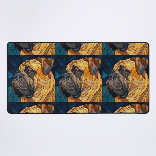 Item preview, Stained glass Bullmastiff puppy dog designed and sold by MendaciousMina.