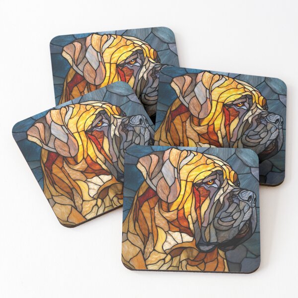 Item preview, Stained glass Bullmastiff puppy dog designed and sold by MendaciousMina.