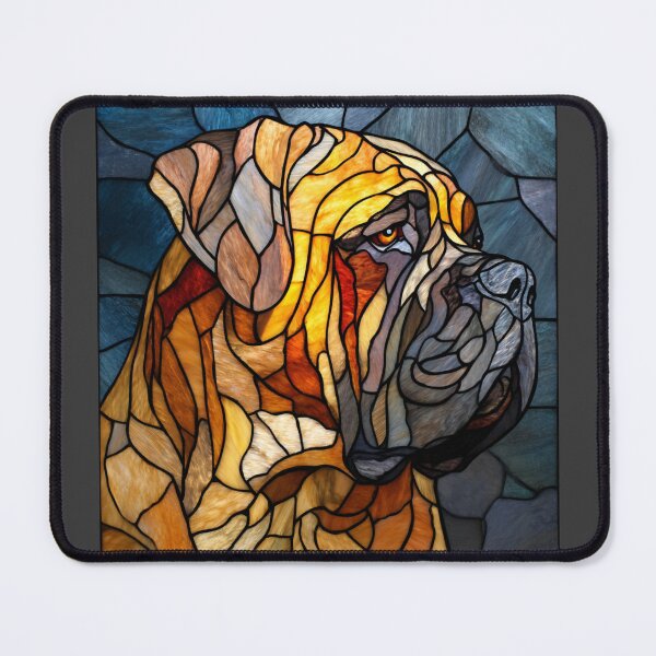 Item preview, Stained glass Bullmastiff puppy dog designed and sold by MendaciousMina.