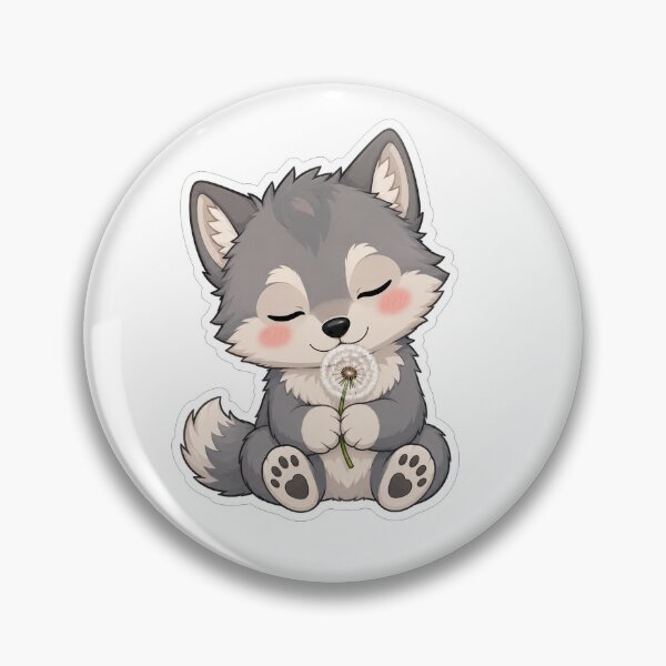 Item preview, Cute Baby Wolf Holding A Dandelion designed and sold by Owcomm.