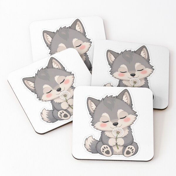 Item preview, Cute Baby Wolf Holding A Dandelion designed and sold by Owcomm.