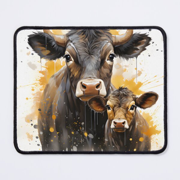 Item preview, Watercolor Cow and Calf – Rustic Farmhouse Animal Decor designed and sold by GutyzDesignsES.