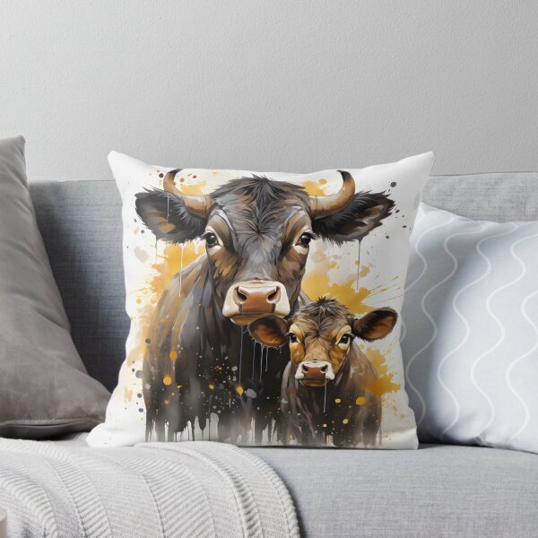 Item preview, Watercolor Cow and Calf – Rustic Farmhouse Animal Decor designed and sold by GutyzDesignsES.