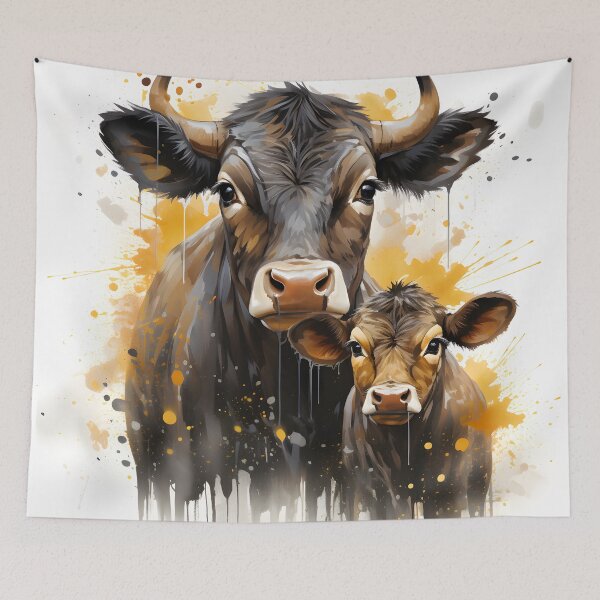 Item preview, Watercolor Cow and Calf – Rustic Farmhouse Animal Decor designed and sold by GutyzDesignsES.