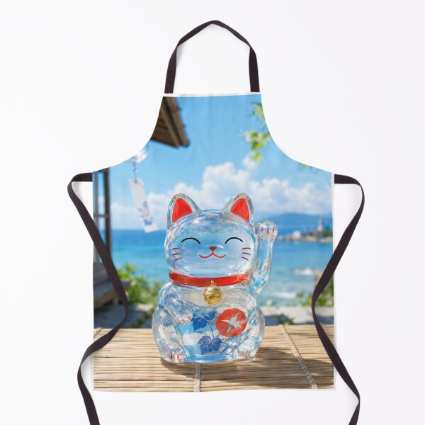 Item preview, Japanese Crystal Lucky Cat Summer Breeze Art designed and sold by SakuraMarket26.