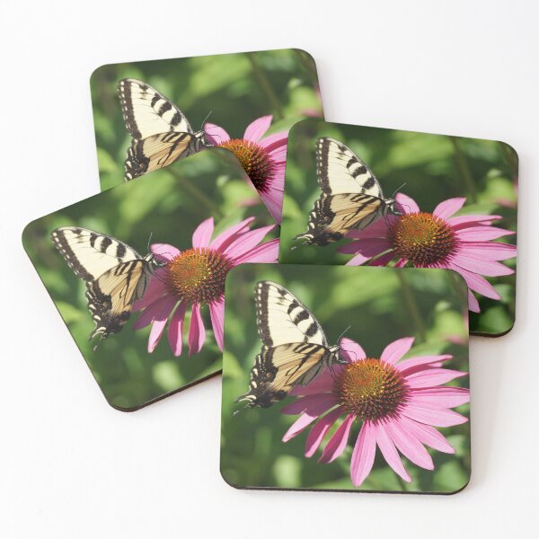Item preview, swallowtail on coneflower designed and sold by distracted.