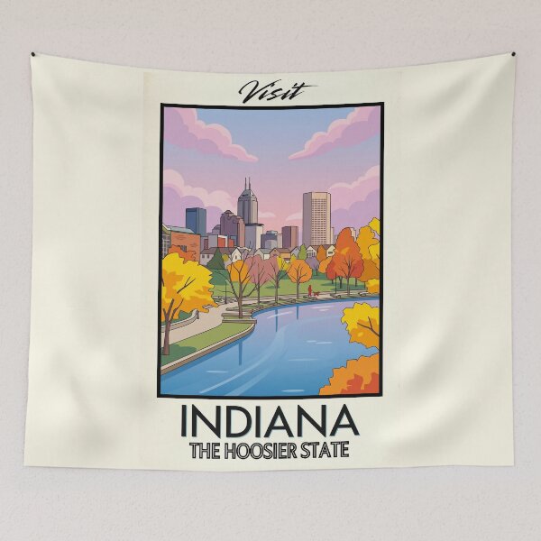 Item preview, Indiana Scenic Vintage Style Travel Advert designed and sold by Dimensionality.