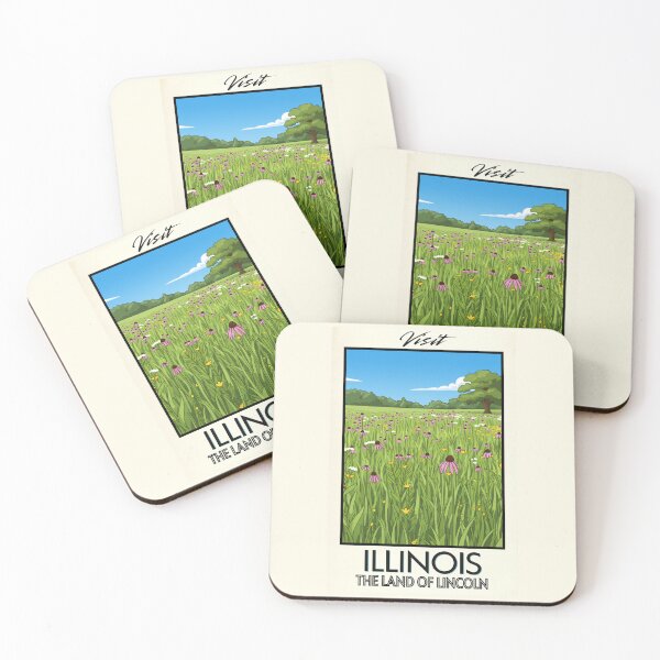 Item preview, Illinois Scenic Vintage Style Travel Advert designed and sold by Dimensionality.