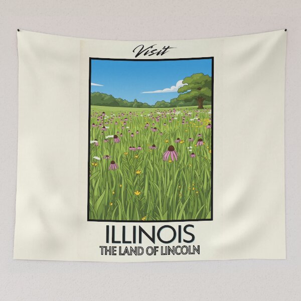 Item preview, Illinois Scenic Vintage Style Travel Advert designed and sold by Dimensionality.