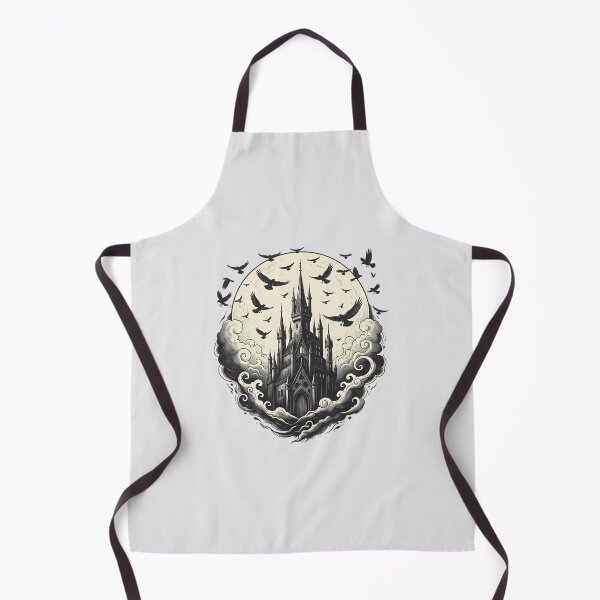 Item preview, Gothic Castle With Ravens And Moon Dark Fantasy Occult Architecture designed and sold by andromeda-redd.